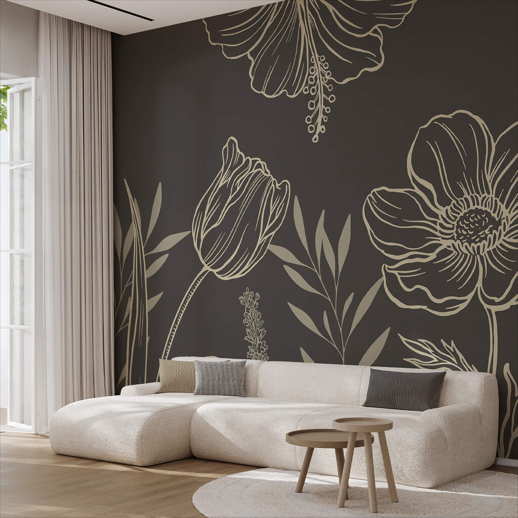 Open flower outlines — interior 3