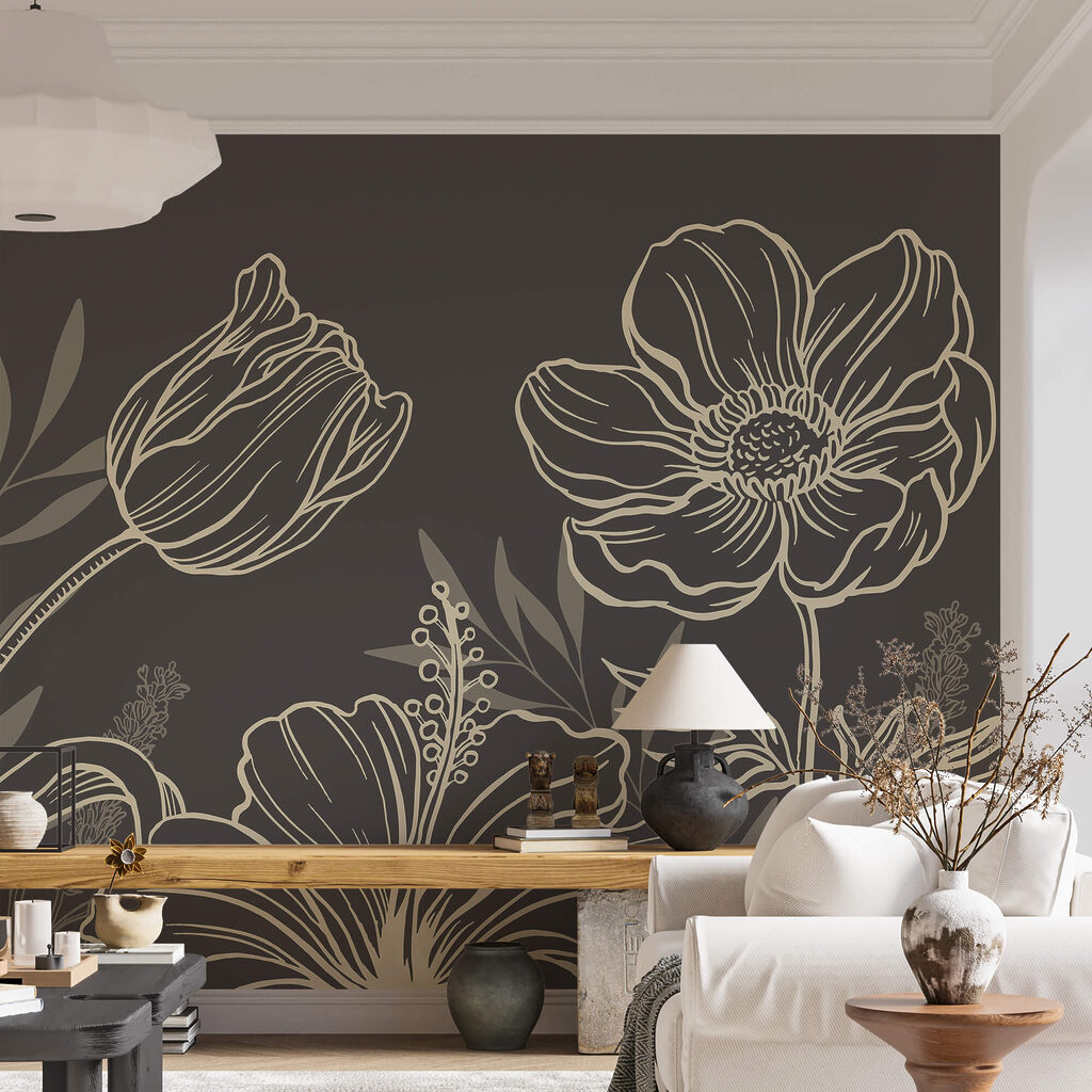 Open flower outlines — interior 2