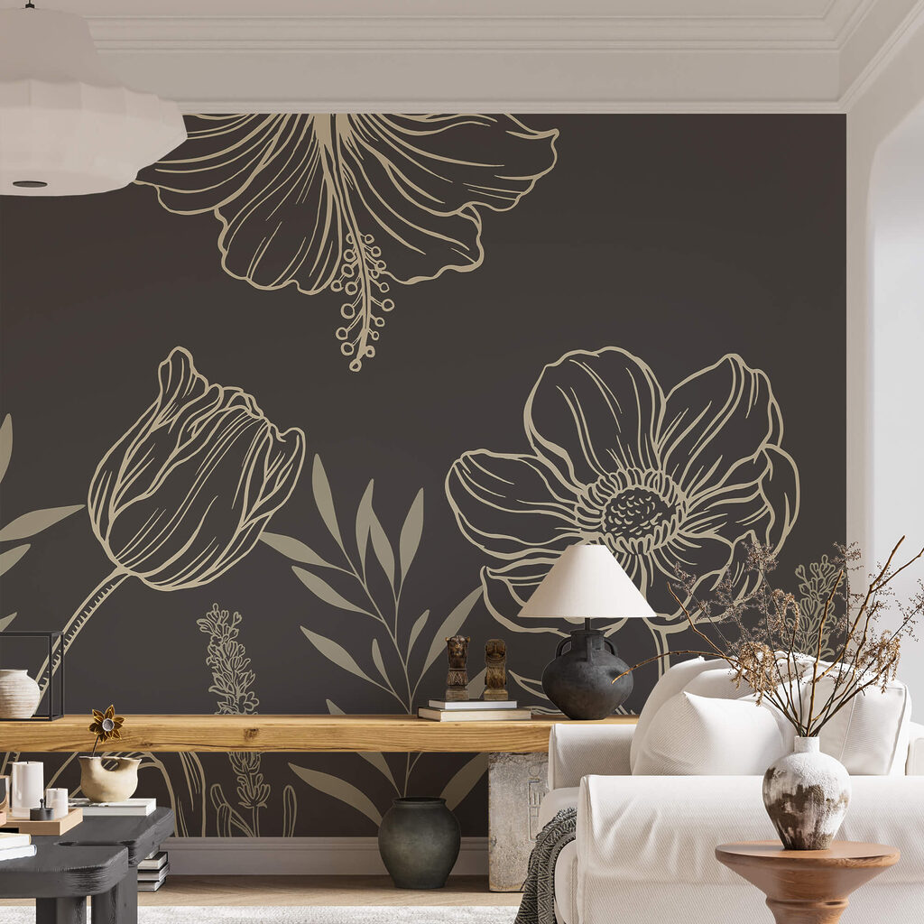 Open flower outlines — interior 1