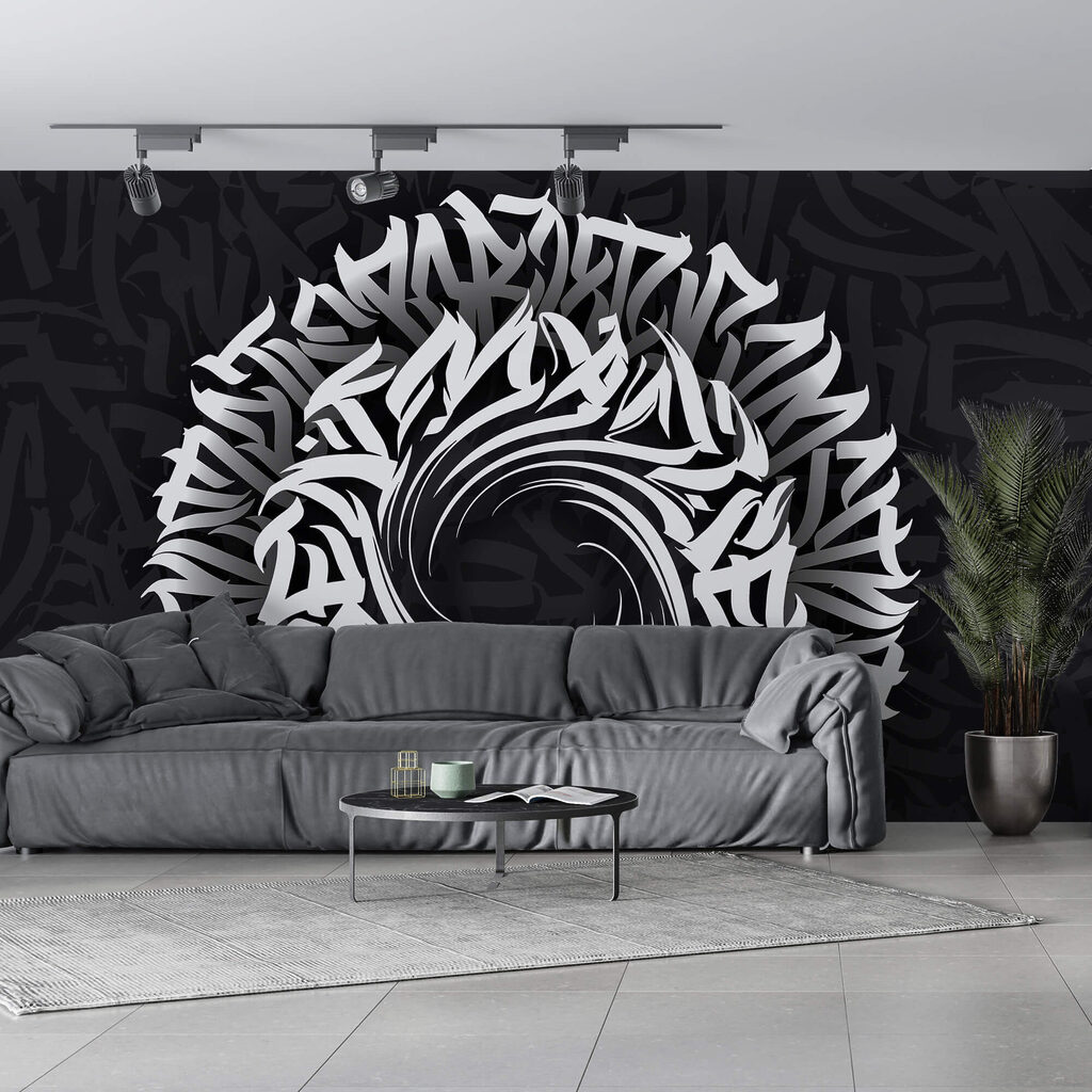 Swirling letters — interior 2