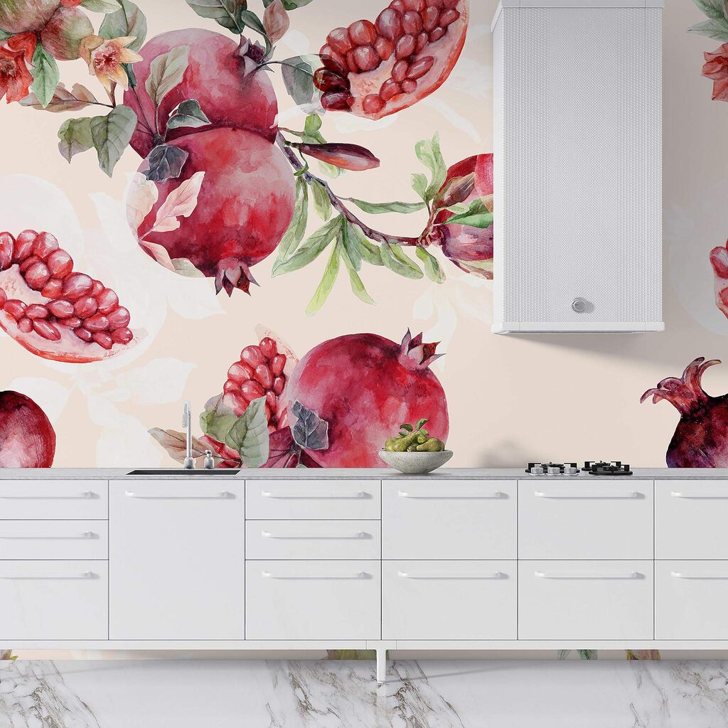 Pomegranates among blossom — interior 3