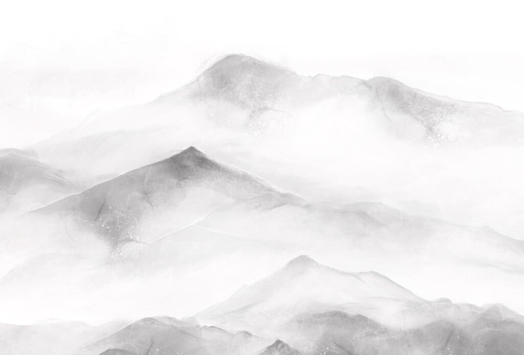 Peaks rising through layers — full design