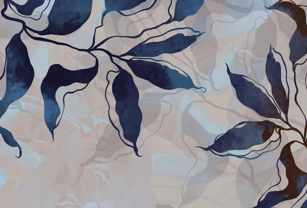 Leaves with wavy lines — full design