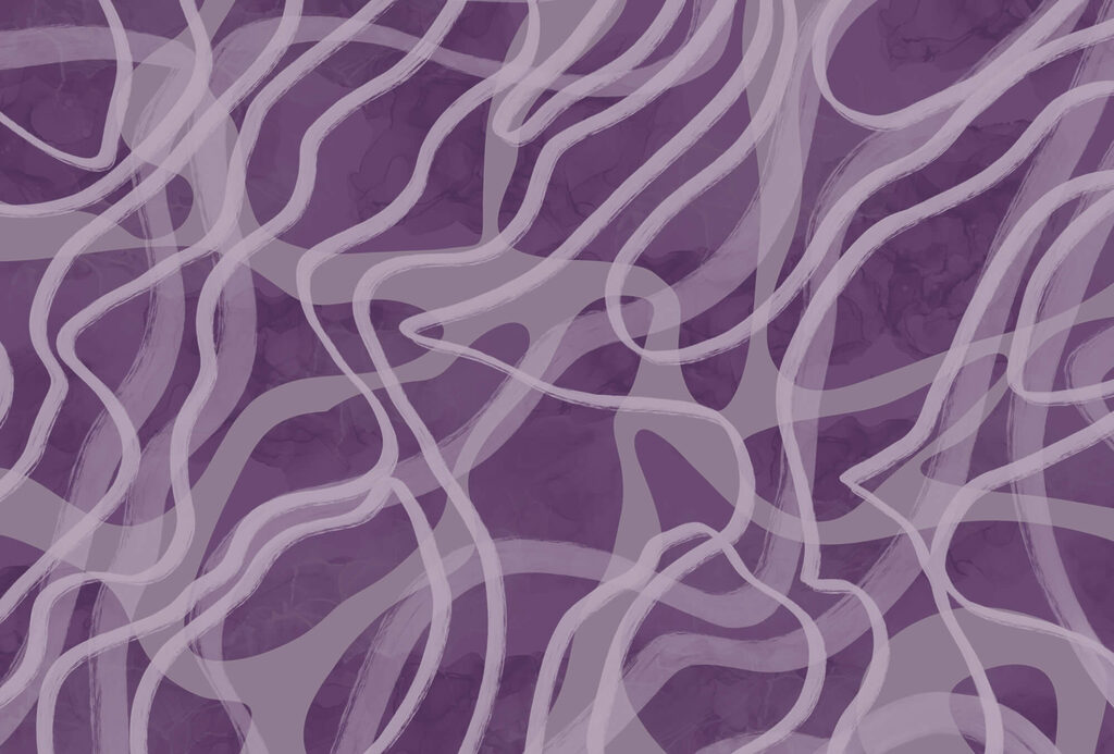 Twisting lilac lines — full design