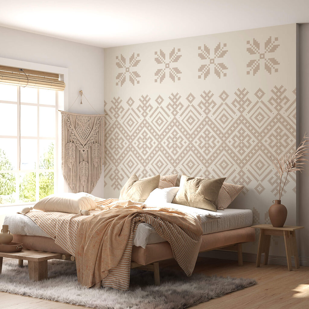 Geometric band and flowers — interior 2