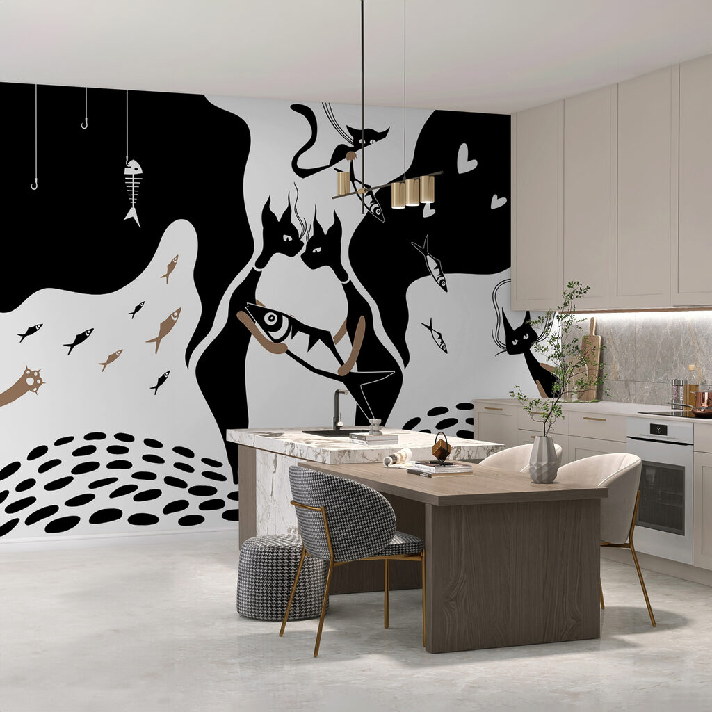 Black and white cats — interior 1