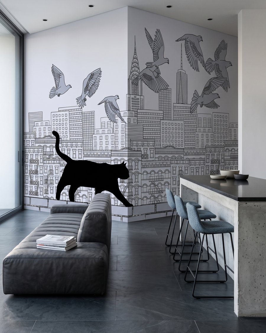 Cat above the rooftops — interior 3