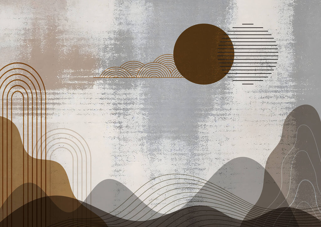 Circles over weathered hills — full design