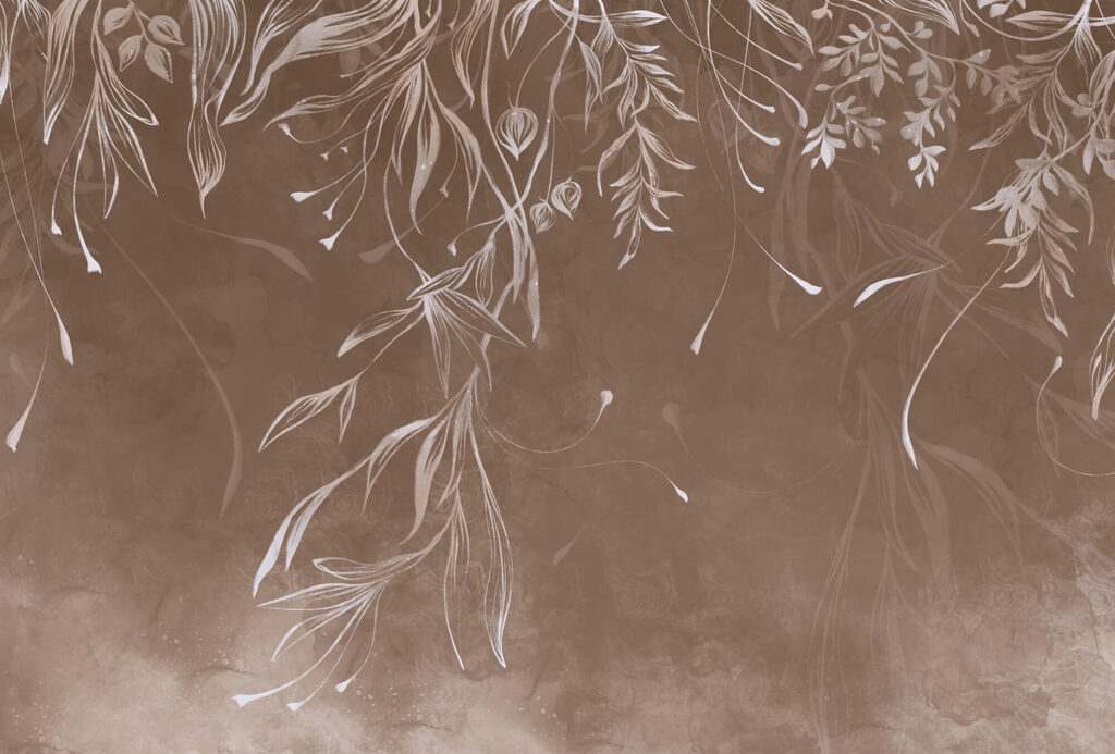 Hanging twigs on brown — full design