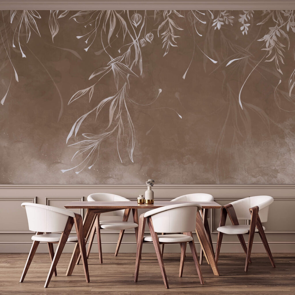 Hanging twigs on brown — interior 3