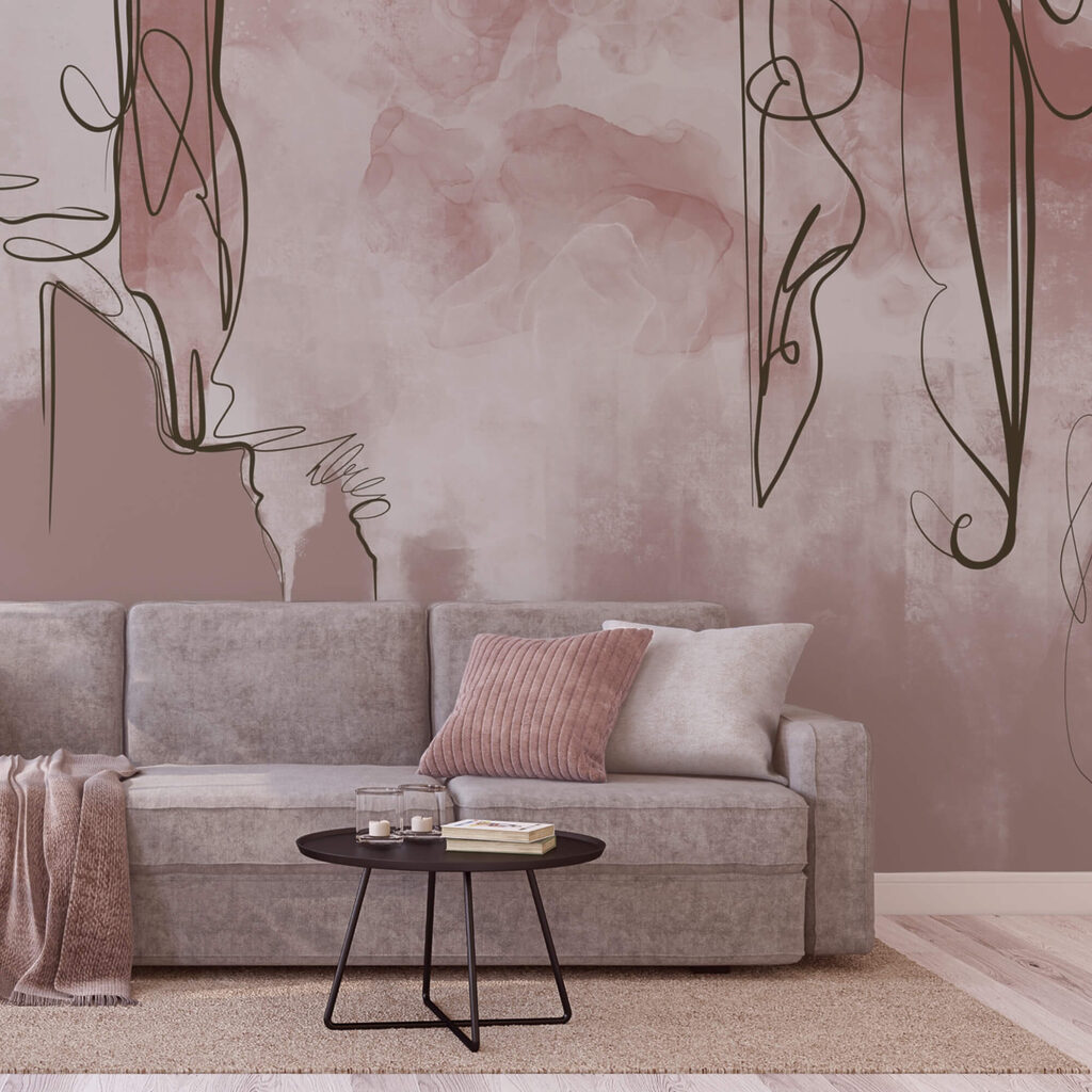Faces among pink veils — interior 4
