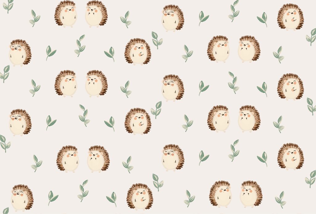 Hedgehogs among little twigs — full design