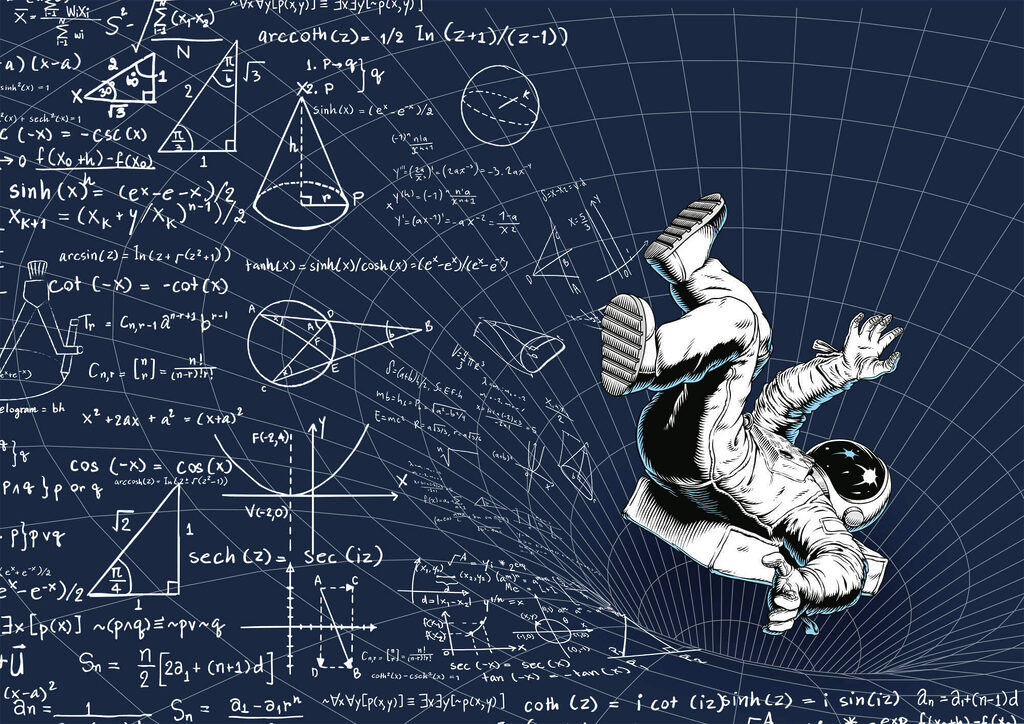 Astronaut among formulas — full design