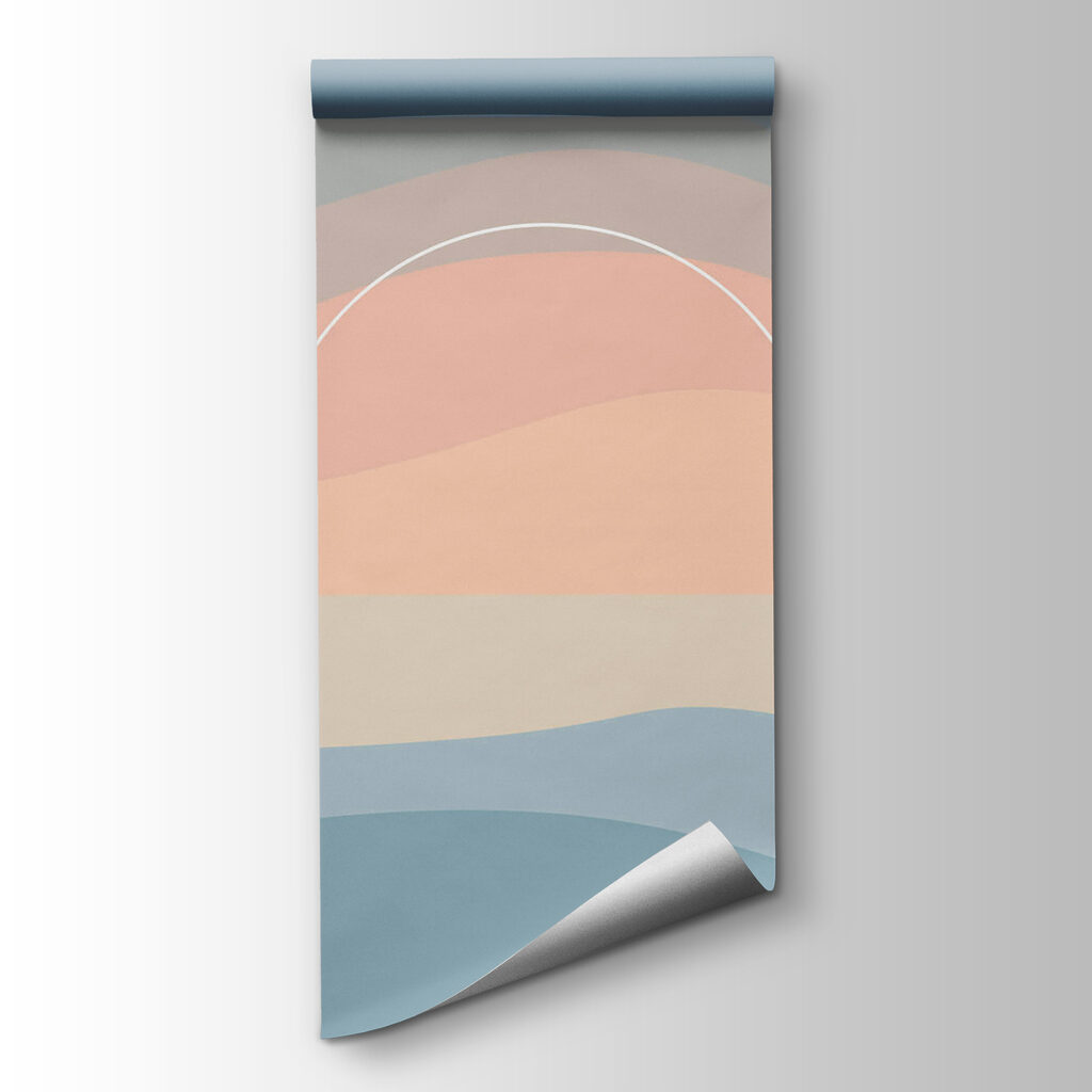 Sun behind wavy bands — product view