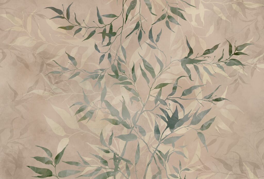 Leafy twigs in layers — full design