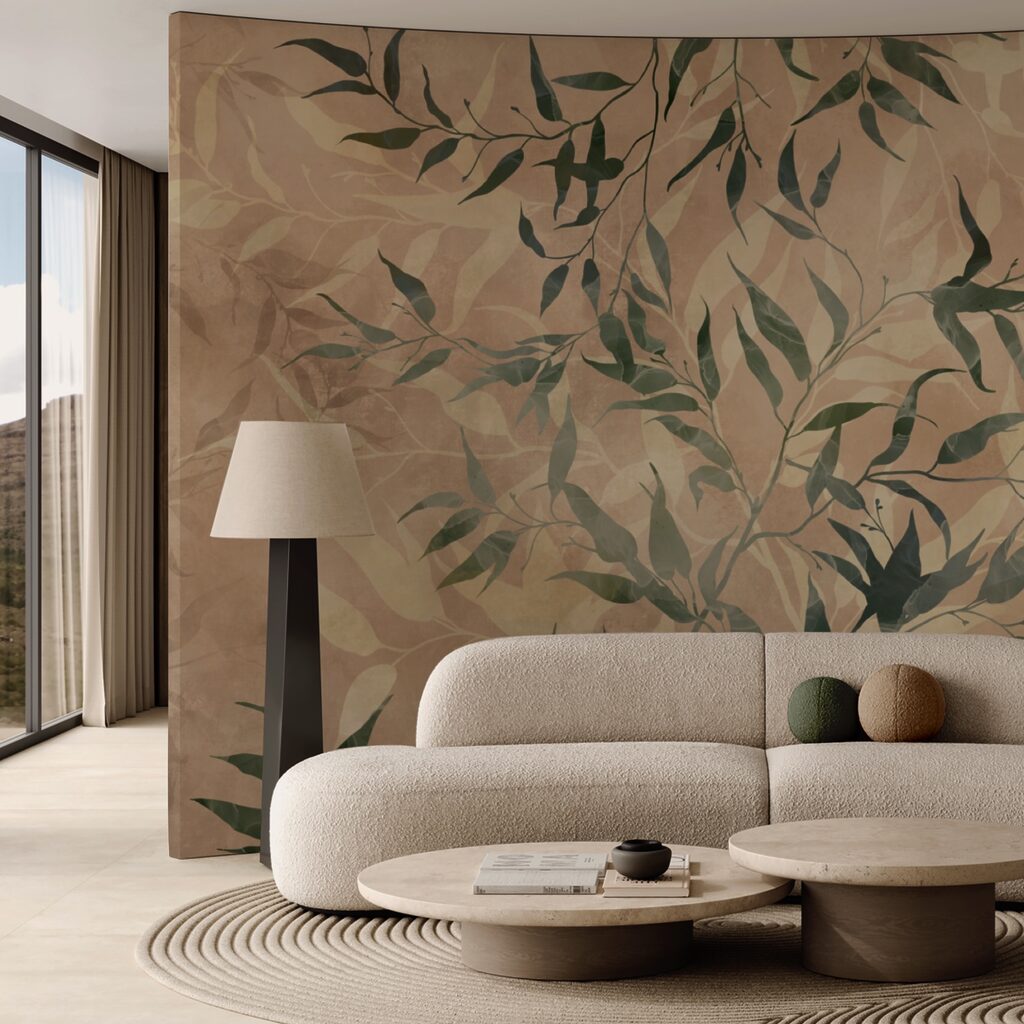 Leaves on Plaster in an interior