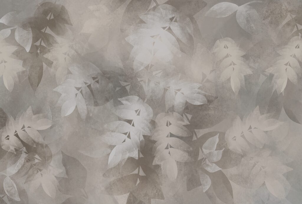 Large leaves in mist — full design