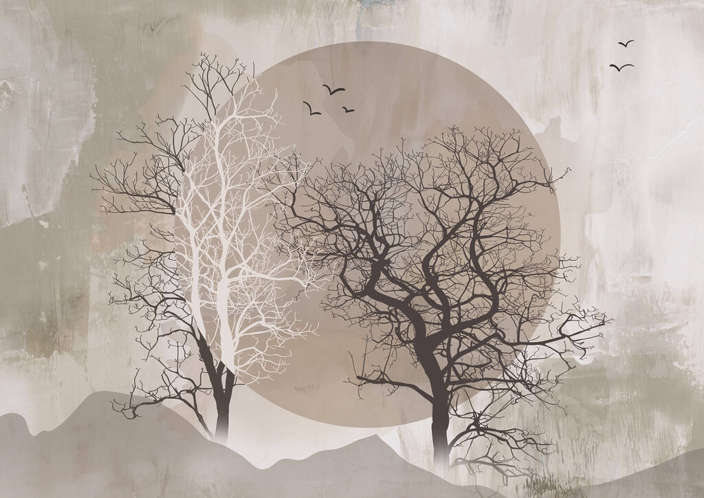 Two trees before circles — full design