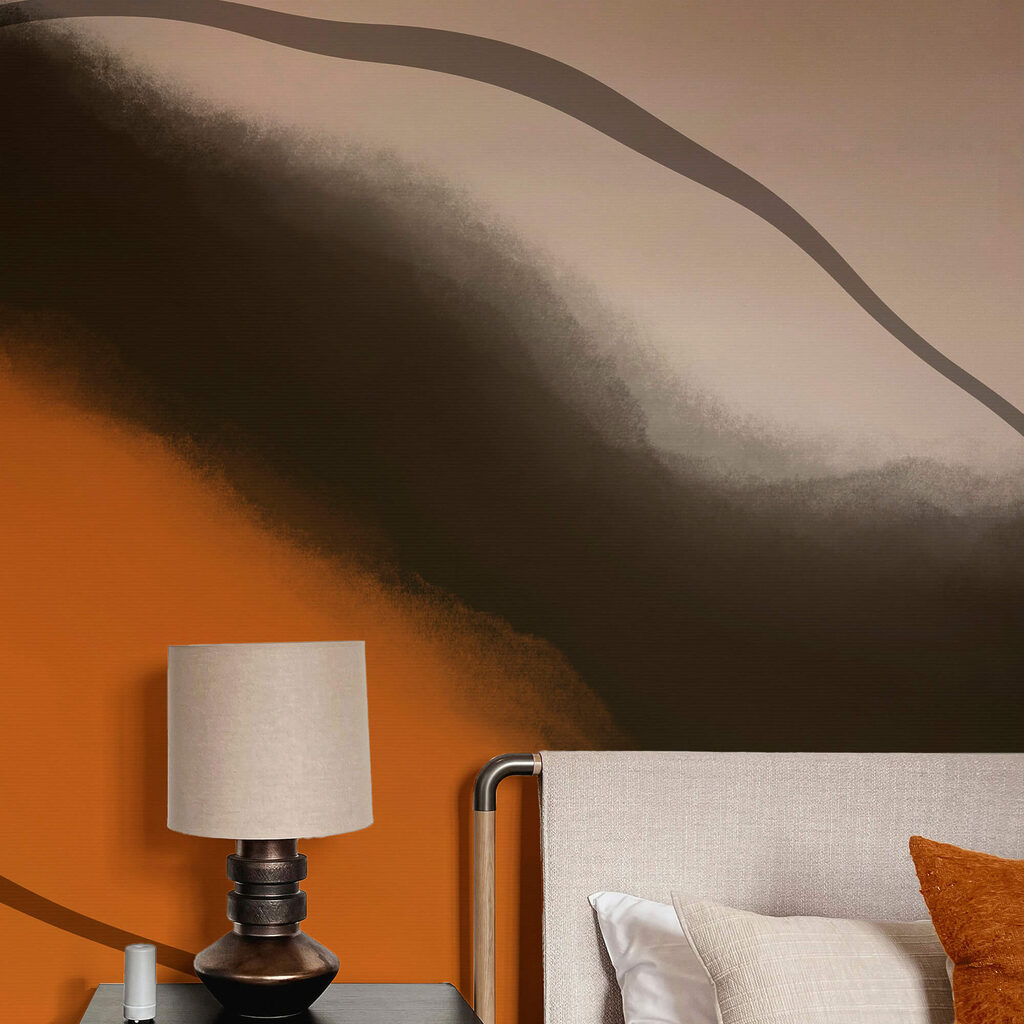 Orange waves on black — interior 2