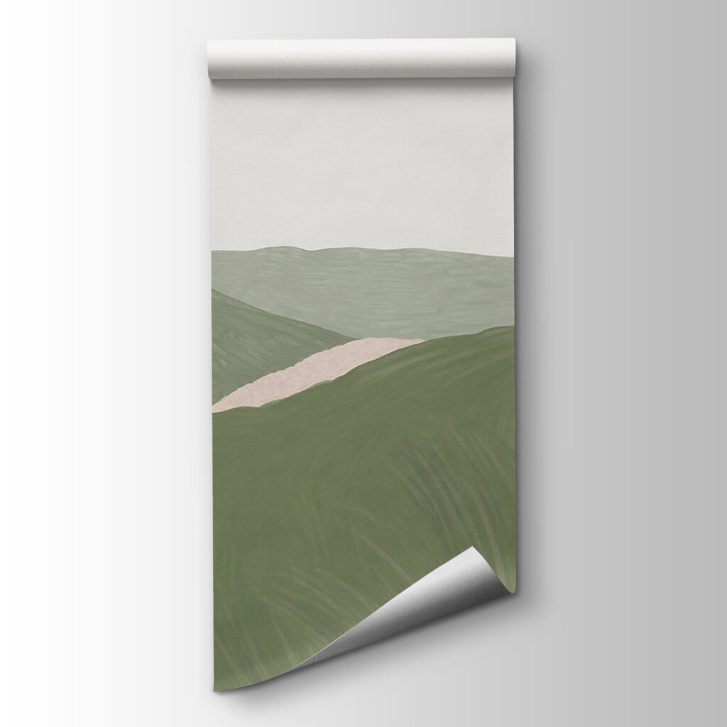 Path through drawn hills — product view