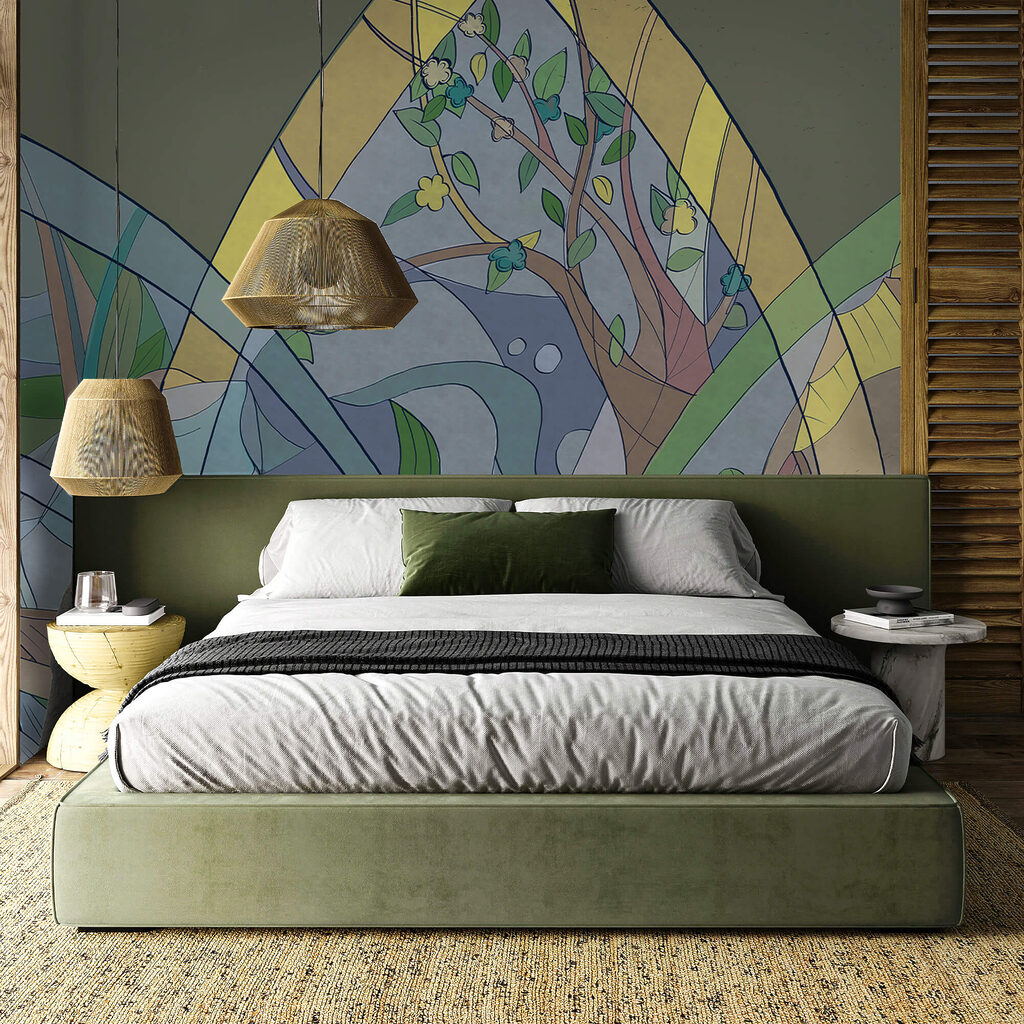 Woodland in stained-glass style — interior 2