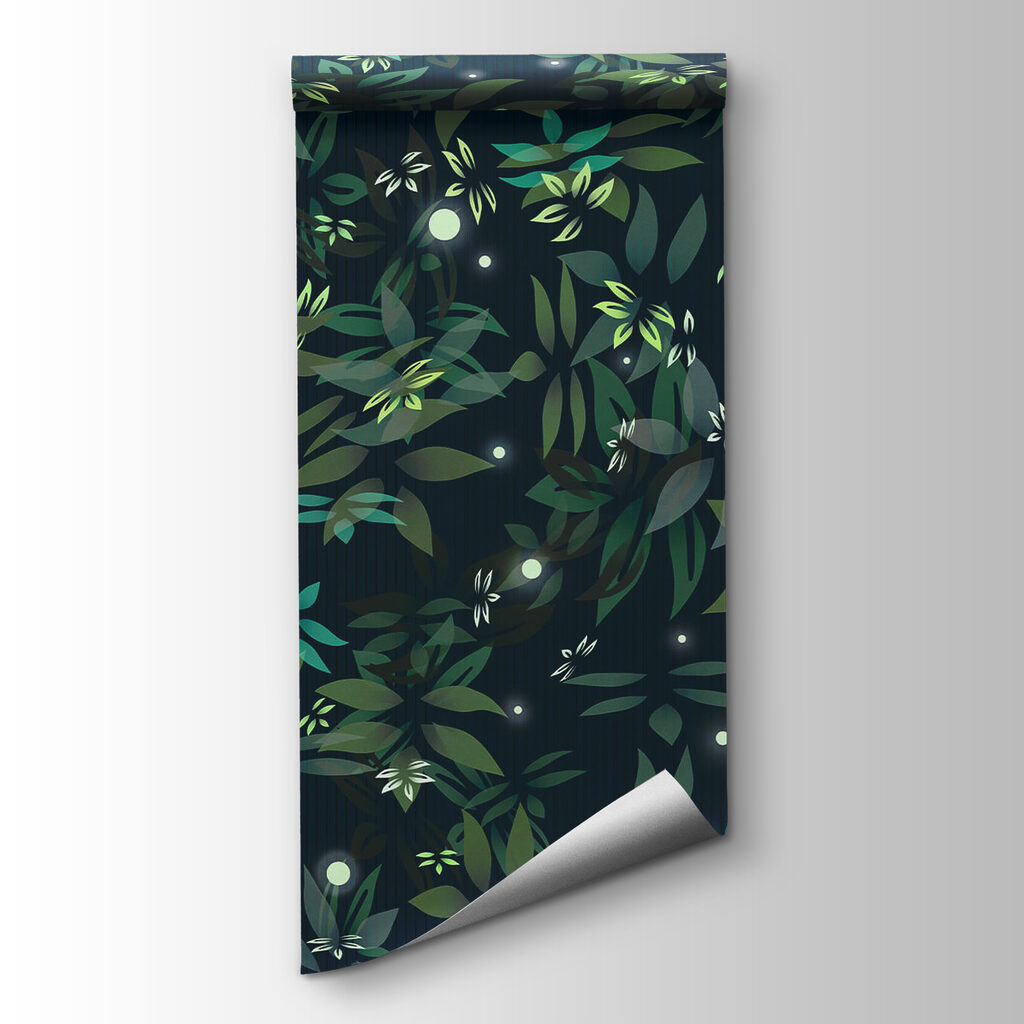 Leaves on midnight blue — product view