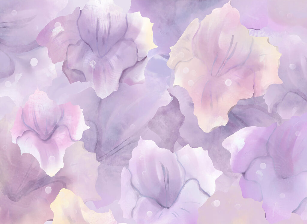 Petals in light lilac — full design