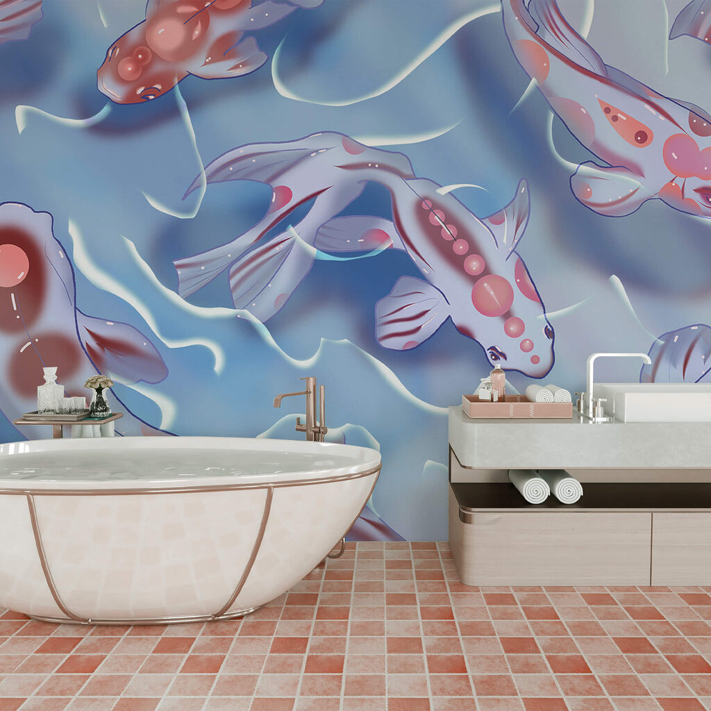 Fish among blue ripples — interior 3