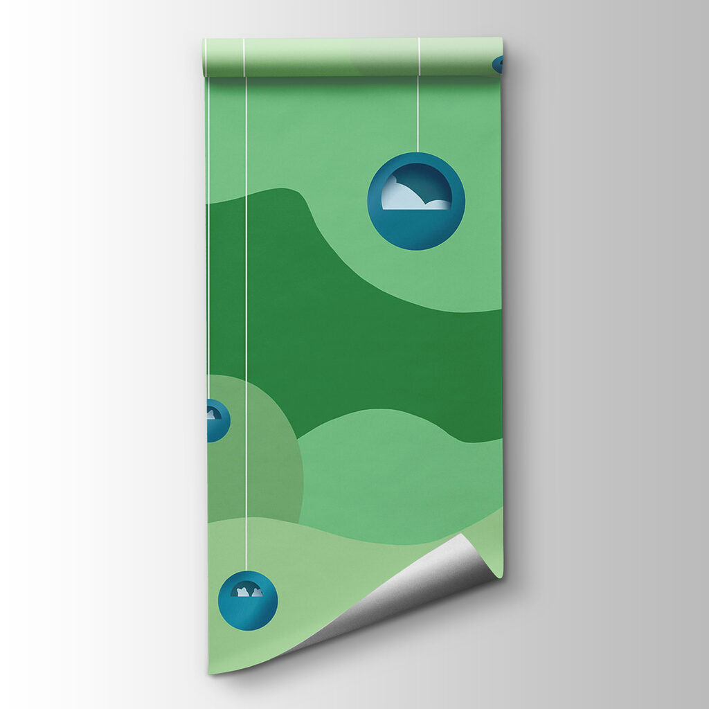 Floating glossy spheres — product view