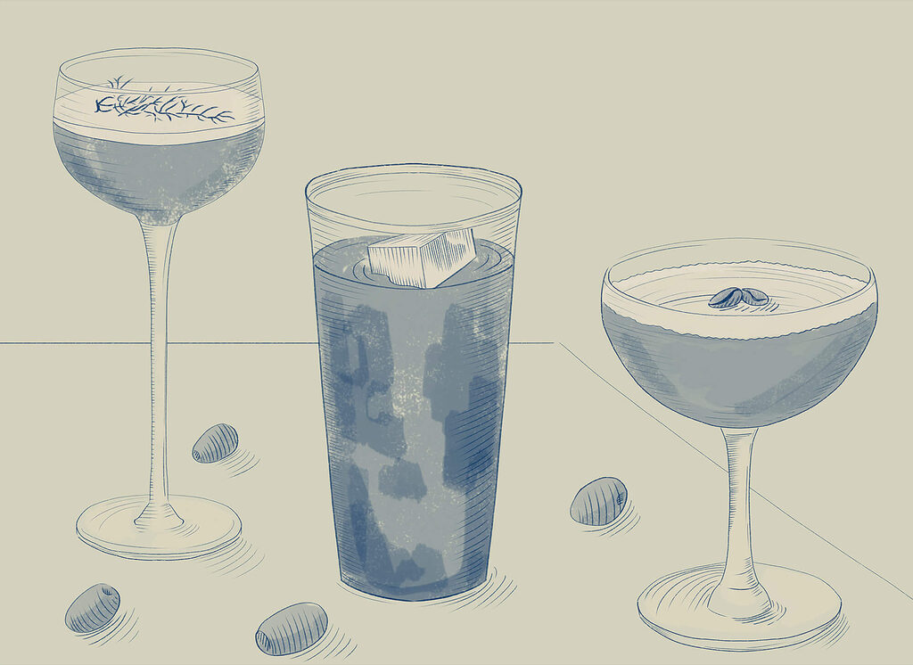 Drawn glasses still life — full design