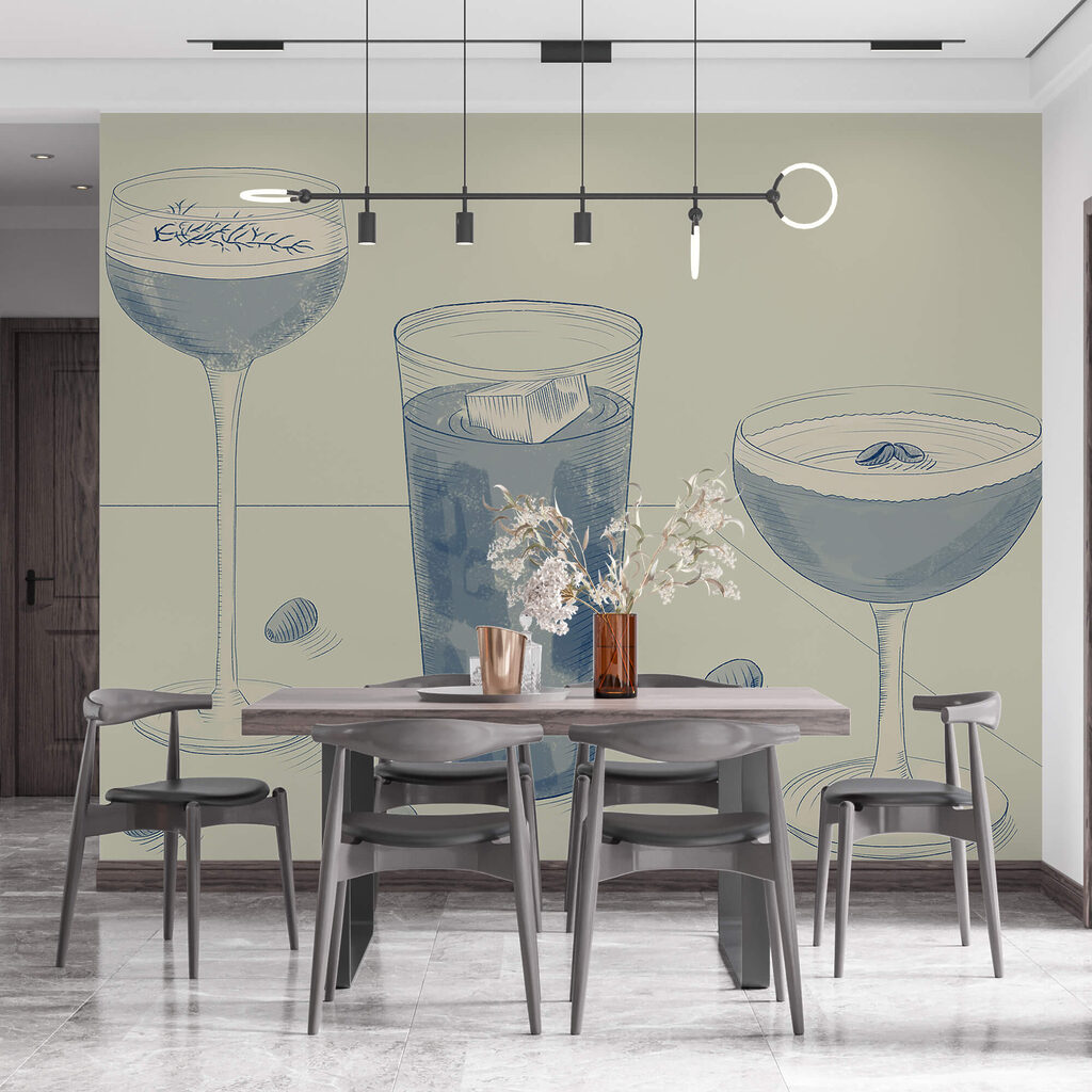 Drawn glasses still life — interior 2