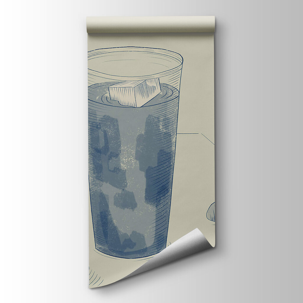 Drawn glasses still life — product view
