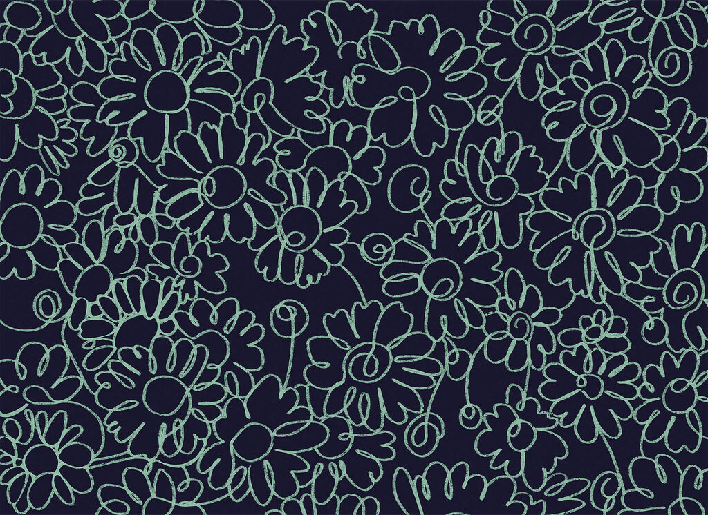 Flowers in fine lines — full design