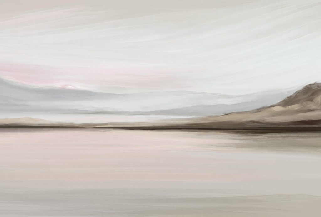 Lake in pastel strokes — full design