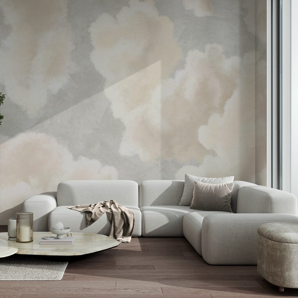 Cream clouds on grey — interior 1