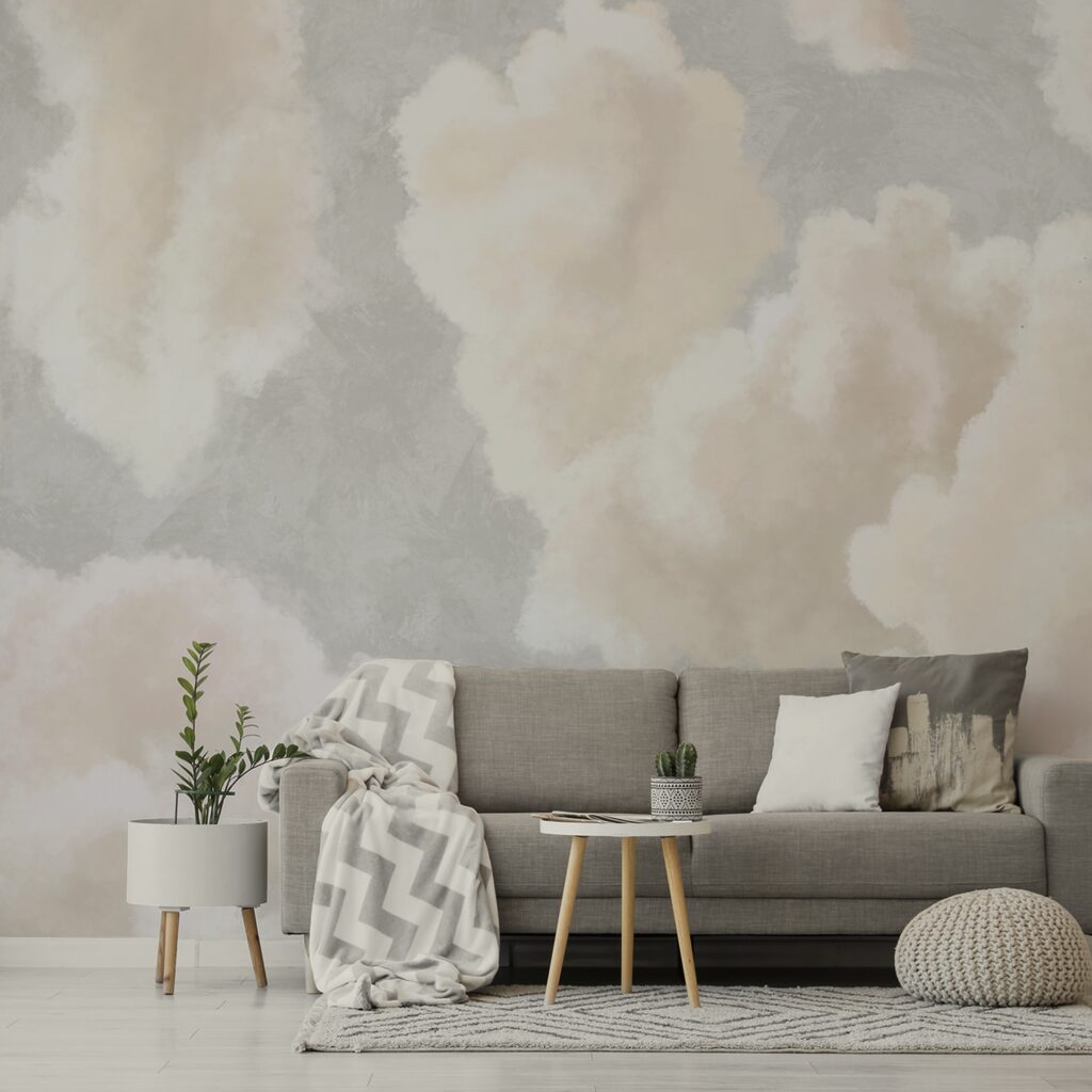 Cream clouds on grey — interior 2