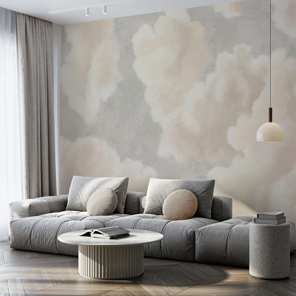Cream clouds on grey — interior 3