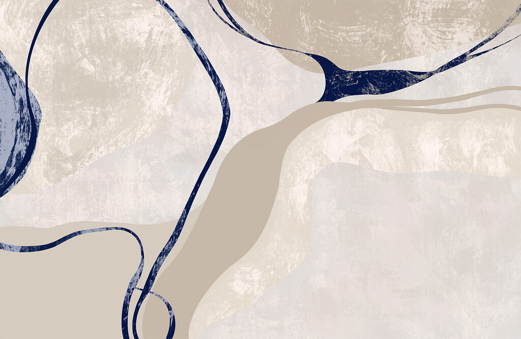 Blue lines through sand — full design