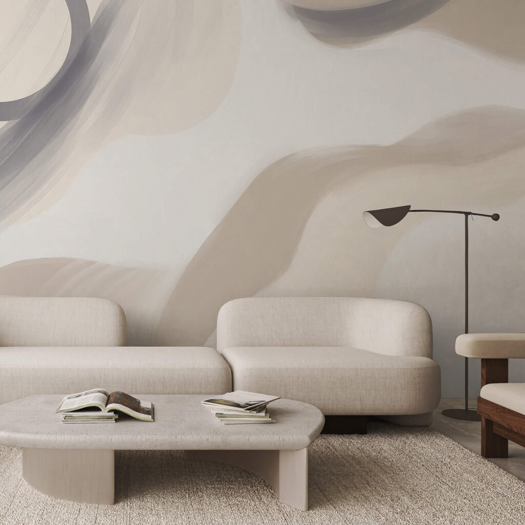Wide brushstroke bands — interior 1