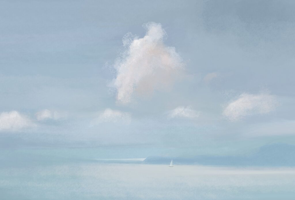 Cloud above a sailboat — full design