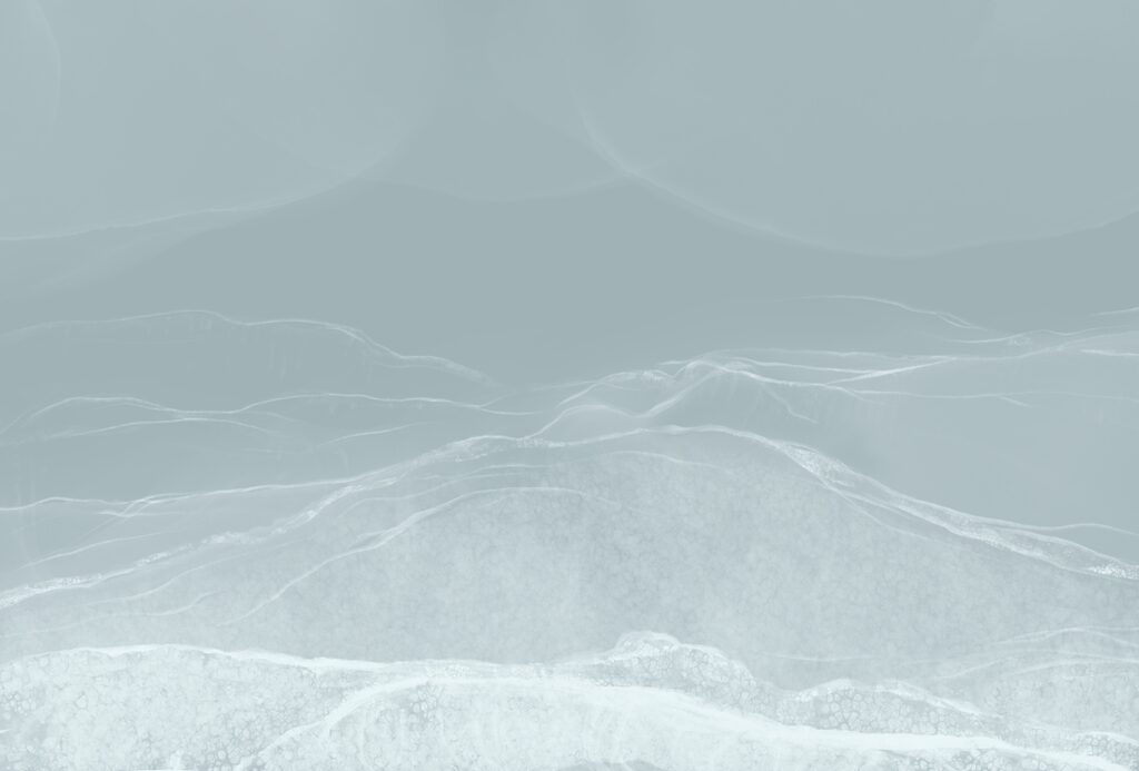 Misty layered mountains — full design