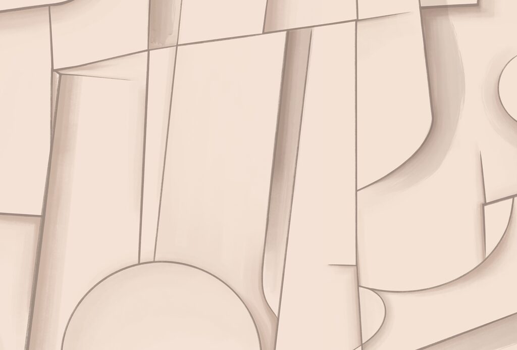 Curved shapes in peach — full design