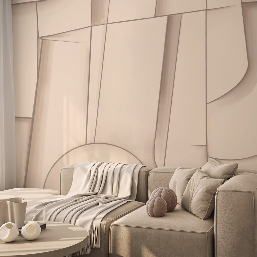 Curved shapes in peach — interior 1