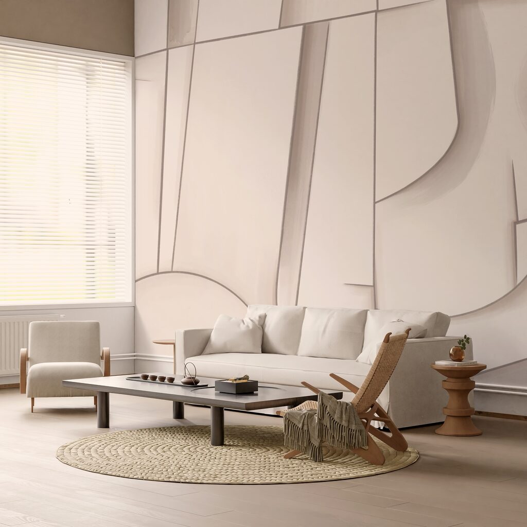 Curved shapes in peach — interior 3