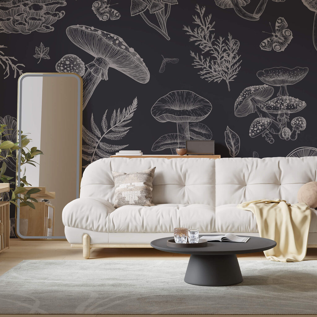 Mushrooms in fine lines — interior 2
