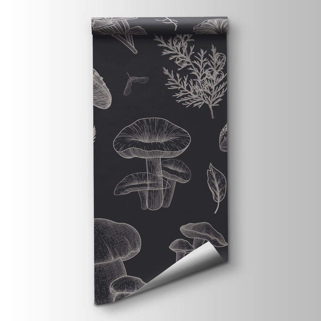 Mushrooms in fine lines — product view