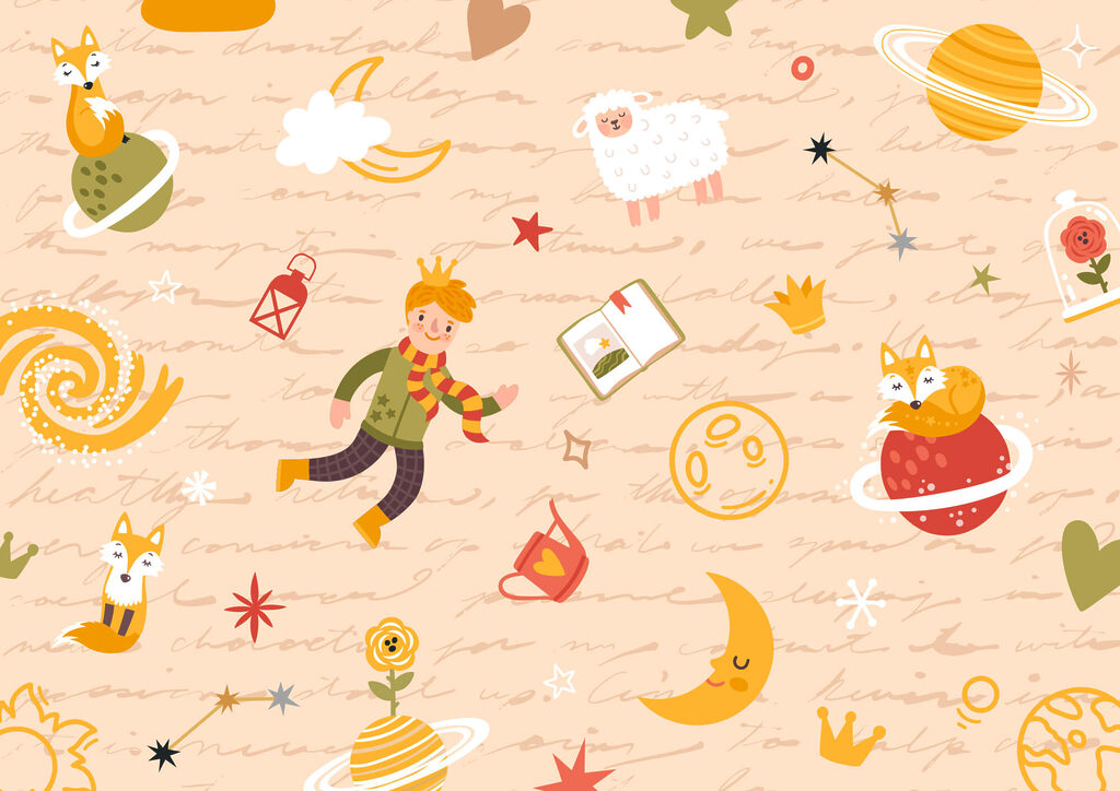 Little Prince among planets — full design