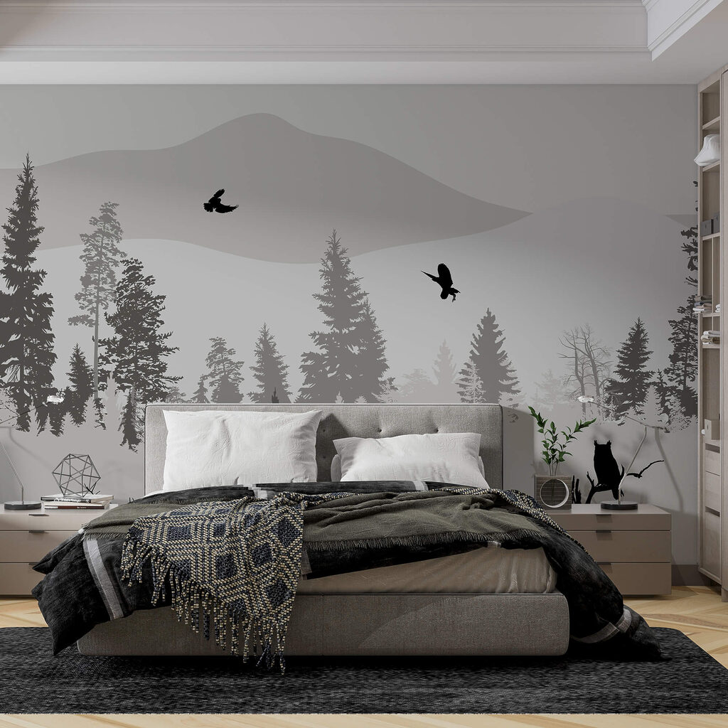 Misty pine forest — interior 1
