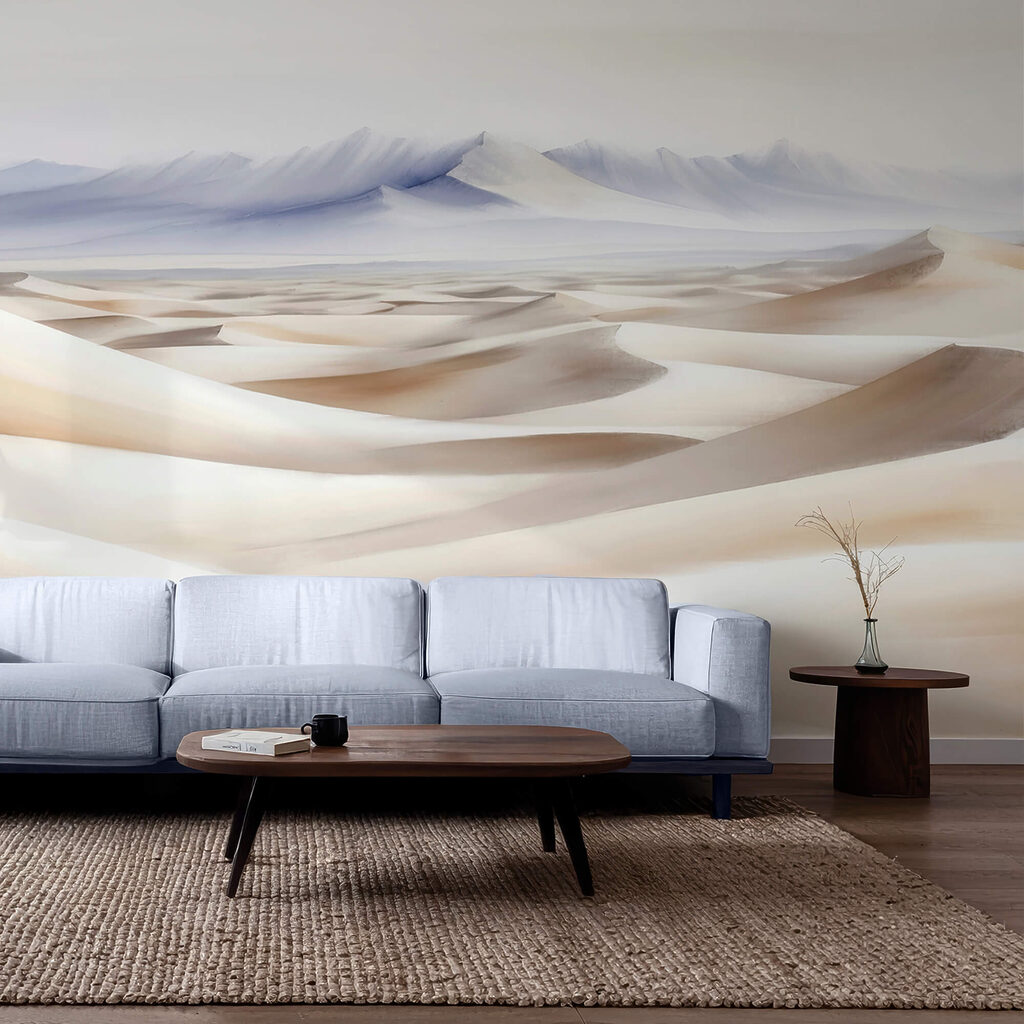 Pale dunes before mountains — interior 1