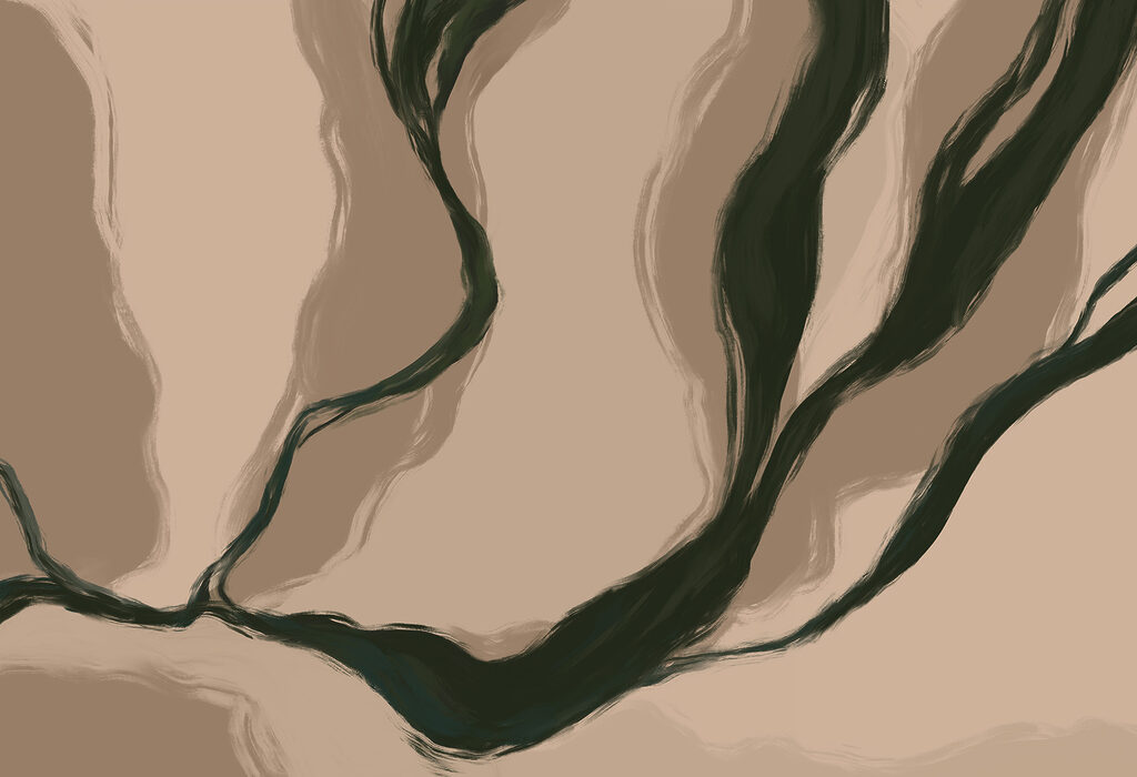 Dark streams through sand — full design